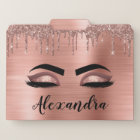 Rose Gold Blush Pink Glitter Eyelashes Monogram
