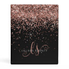 Rose Gold Blush Pink Glitter Glam Monogram Name