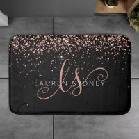 Rose Gold Blush Pink Glitter Glam Monogram Name