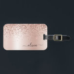 Rose Gold - Blush Pink Glitter Metal Monogram Name Luggage Tag<br><div class="desc">Rose Gold - Blush Pink Faux Foil Metallic Sparkle Glitter Brushed Metal Monogram Name and Initial Bag or Luggage Tag. This makes the perfect sweet 16 birthday,  wedding,  bridal shower,  anniversary,  baby shower or bachelorette party gift for someone that loves glam luxury and chic styles.</div>
