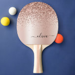 Rose Gold - Blush Pink Glitter Metal Monogram Name Ping Pong Paddle<br><div class="desc">Rose Gold - Blush Pink Faux Foil Metallic Sparkle Glitter Brushed Metal Monogram Name Ping Pong Paddle. This makes the perfect sweet 16 birthday,  wedding,  bridal shower,  anniversary,  baby shower or bachelorette party gift for someone that loves glam luxury and chic styles.</div>
