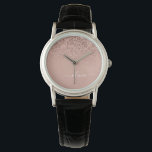 Rose Gold Blush Pink Glitter Script Monogram Girly<br><div class="desc">Rose Gold - Blush Pink Sparkle Glitter Script Monogram Name Watch. This makes the perfect graduation,  birthday,  wedding,  bridal shower,  anniversary,  baby shower or bachelorette party gift for someone that loves glam luxury and chic styles.</div>