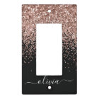 Rose Gold Blush Pink Glitter Script Monogram Girly