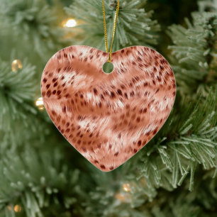 Rose Gold Blush Pink Leopard Ceramic Tree Decoration
