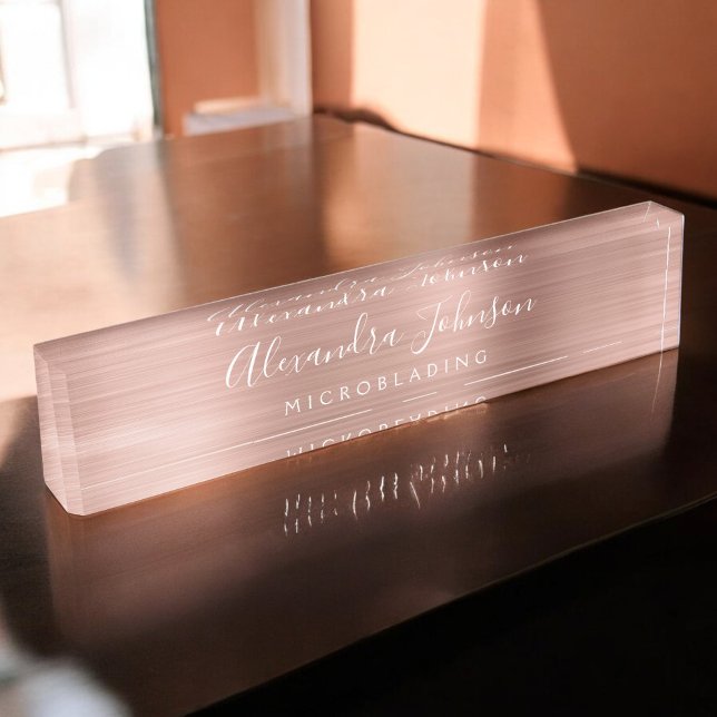Rose Gold Blush Pink Microblading Lashes Nameplate (Creator Uploaded)
