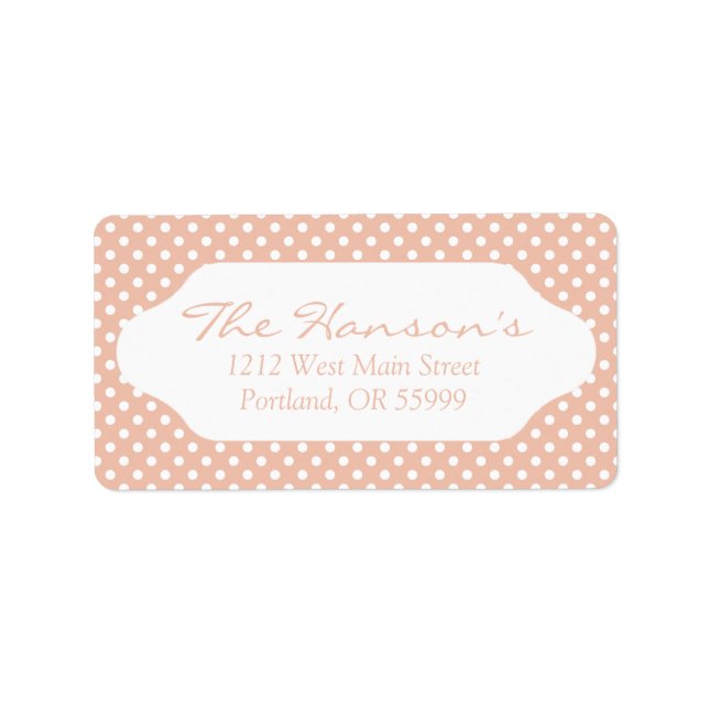 Rose gold/blush pink polka dots address labels (Front)