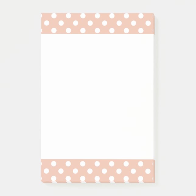 Rose gold/blush pink polka dots note pad (Front)