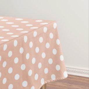 Rose gold/blush pink polka dots tablecloth