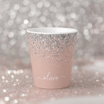 Rose Gold Blush Pink Silver Glitter Monogram Girly Latte Mug<br><div class="desc">Rose Gold - Blush Pink and Silver Sparkle Glitter Script Monogram Name Latte Coffee Cup Mug. This makes the perfect sweet 16 birthday,  wedding,  bridal shower,  anniversary,  baby shower or bachelorette party gift for someone that loves glam luxury and chic styles.</div>
