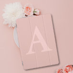 Rose Gold Blush Pink Simple Monogram iPad Pro Cover<br><div class="desc">Love blush pink and monograms and have an iPad that needs a smart cover? This has you covered (and your iPad)</div>