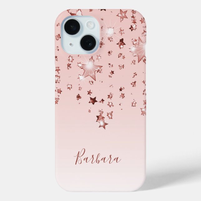 Rose gold blush pink stars Case-Mate iPhone case (Back)