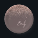 Rose Gold - Blush Pink Terracotta Glitter Monogram Paper Plate<br><div class="desc">Rose Gold - Blush Pink and Terracotta Sparkle Glitter Monogram Name and Initial Party Plates. This makes the perfect sweet 16 birthday,  wedding,  bridal shower,  anniversary,  baby shower or bachelorette party gift for someone that loves glam luxury and chic styles.</div>