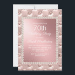 Rose Gold Blush Pink White 70th Birthday Party Invitation<br><div class="desc">Celebrate a special milestone with this beautiful 70th birthday party invitation, perfect for honouring a wonderful woman in style. Featuring a soft blend of metallic rose gold, blush pink, and white, this elegant design adds a touch of warmth and charm to the celebration. With its delicate details and modern accents,...</div>