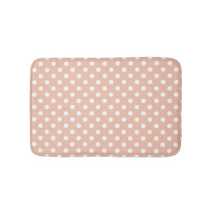 Rose gold/blush pink white polka dots bathroom rug