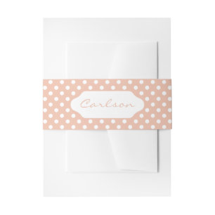 Rose gold/blush pink & white polka dots belly band invitation belly band