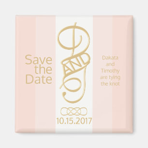 Rose Gold Blush Save the Date Magnet