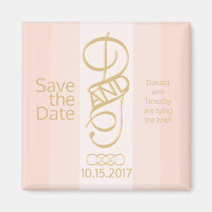 Rose Gold Blush Save the Date Magnet