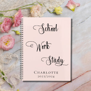 Rose gold  blush school work study typography 2023 planner