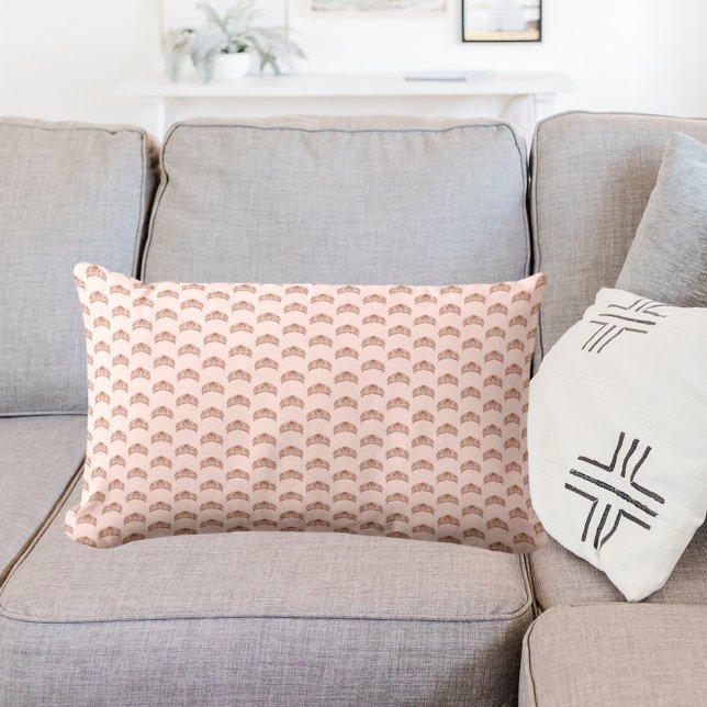 Rose gold blush tiara crown pattern girl cushion (Creator Uploaded)