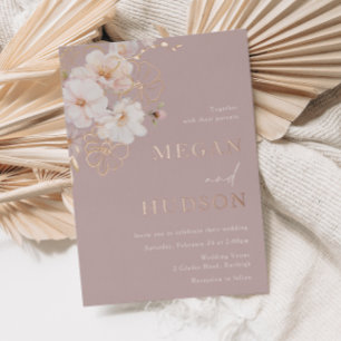 Rose Gold & Blush Wildflowers Wedding Dusty Rose