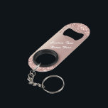 Rose Gold Blush Your Text Keychain Bottle Opener<br><div class="desc">Rose Gold Blush Glitter Sparkle Drips Custom Text Pink Modern - Add Your Unique Text or Remove Text - Make Your Special Gift - Resize and move or remove and add text / elements with customisation tool. Design by MIGNED. Please see my other projects. You can also transfer this designs...</div>