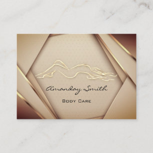 Rose Gold Body Sclupting Care Logo Wellness Business Card