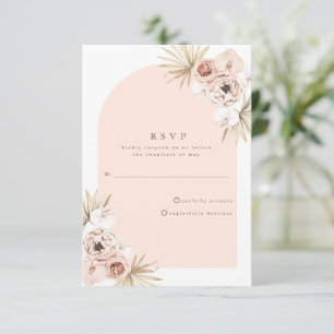 Rose Gold Boho Beach Wedding RSVP Card