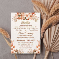 Rose Gold Boho Floral Pakistani Wedding