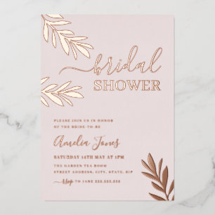 Rose Gold Boho Leaf Bridal Shower