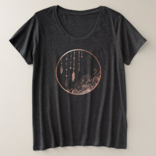Rose gold boho succulents plus size T-Shirt
