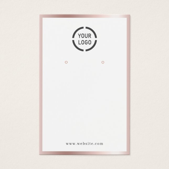 Rose gold border custom logo earring display (Front)