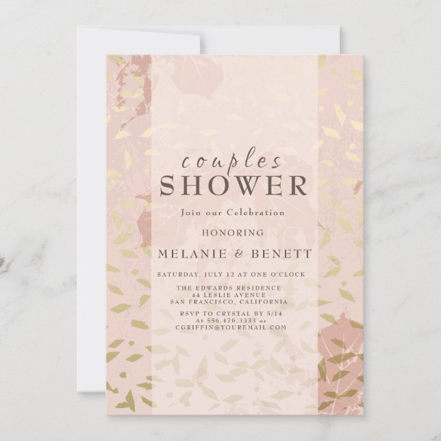Rose Gold Botanical Couples Shower Invitation (Front)
