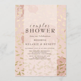 Rose Gold Botanical Couples Shower Invitation