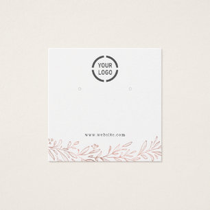 Rose gold botanical custom logo earring display