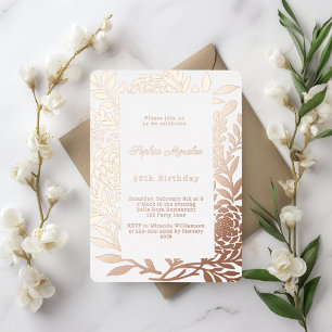 Rose gold botanical luxury birthday