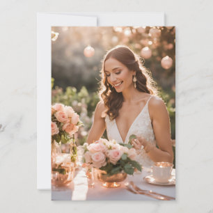 rose gold botanical modern bridal shower invitation