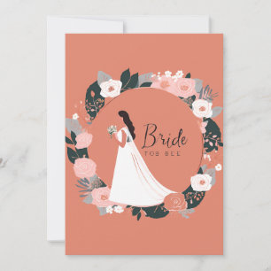 rose gold botanical modern bridal shower invitation