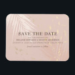 Rose Gold Botanical Wedding Save the Date Magnet<br><div class="desc">Soft,  elegant rose gold fashion for stylish wedding Save the Date magnet with hint of leaves and geometric accent patterns. Lovely theme has matching wedding invitation and more. Customise text with your information.</div>