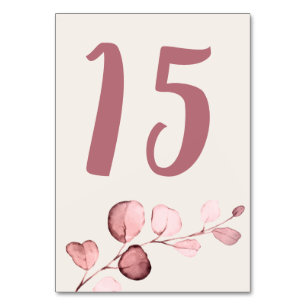 Rose Gold Botanicals Quinceañera Table Number
