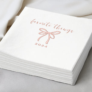Rose Gold Bow & Script Foil Napkins