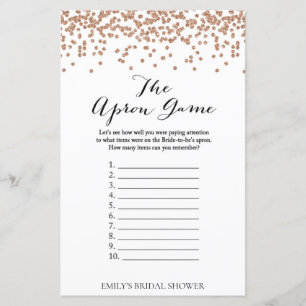 Rose Gold Brida Shower Game - Apron Game
