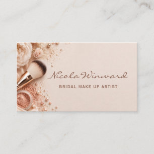 Rose Gold Bridal Makeup Artist Business Card