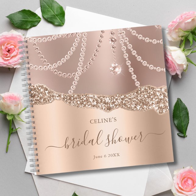 Rose Gold Bridal Shower -  Elegant Modern Wedding Notebook (Creator Uploaded)