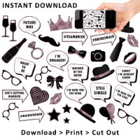 Rose Gold Bridal Shower Fun Party Printable Props