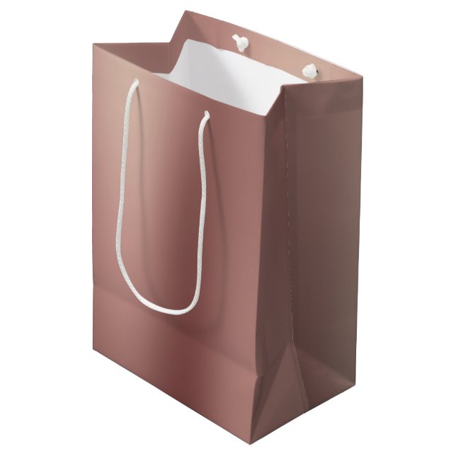 Rose Gold Bridal Shower Medium Gift Bag (Front Angled)