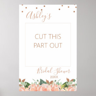 Rose Gold Bridal Shower Photo Booth Frame Poster