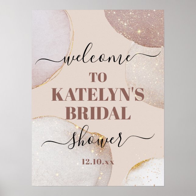 Rose Gold Bridal Shower Welcome Sign (Front)