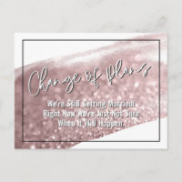 Rose Gold Brush Change of Plans Postponed Wedding