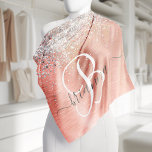 Rose Gold Brushed Metal Glitter Monogram Name Bandana<br><div class="desc">Easily personalise this trendy chic bandanna design featuring pretty silver sparkling glitter on a rose gold brushed metallic background.</div>