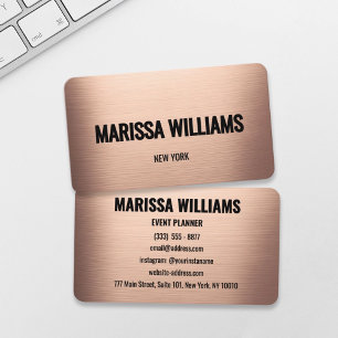 Rose Gold Brushed Metallic Business Card